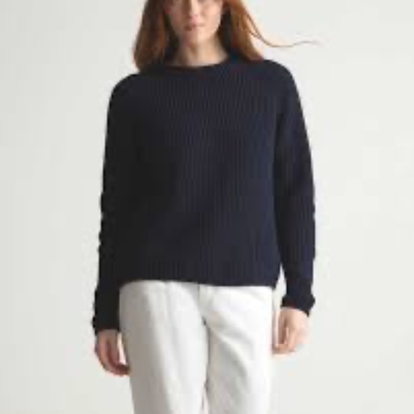 Quince 100% Organic Cotton Fisherman Crew Sweater - Women's Medium - Charcoal - Picture 8 of 8